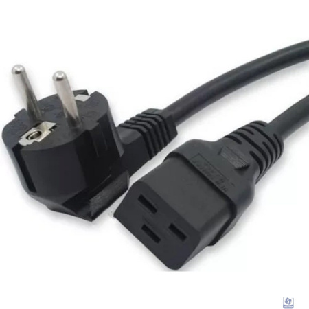 Кабель питания Filum FL-PC-SH90/C19-C-0.5-BK ПВС-АП 3x1.5 CEE 7/7(Schuko) угловая - C19, 220/250В, 16А, чёрный, 0.5м	(1084609)