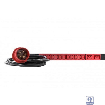 REM Верт блок розеток, мониторинг, измерение, 3 фазы 16А, 36C13, 6C19, 1820 мм, вх IEC 309, шнур 3м R-MC8-3x16-36C13-6C19-MI-1820-3-3PN
