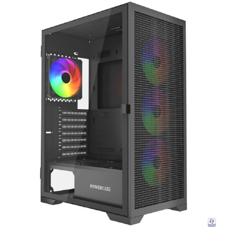 Powercase Mistral B415, Tempered Glass, 4x 120mm ARGB PWM Fans, чёрный, ATX  (CMAB415-A4)