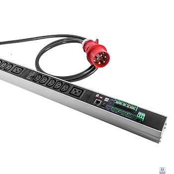 REM Верт блок розеток Rem-2MC, Linux, мониторинг, измерение, управление,  1 фаза 32A, авт, 30C13, 6C19, 1820 мм, вх IEC 309, шнур 3м