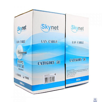 SkyNet Кабель Standart FTP indoor 4x2x0,48, медный, FLUKE TEST, кат.5e, однож., 305 м, box, серый [CSS-FTP-4-CU](АК5017624/1693107)