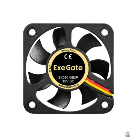 Exegate EX297020RUS Вентилятор 12В DC ExeGate EX05010B3P (50x50x10 мм, 2-Ball (двойной шарикоподшипник), 3pin, 6500RPM, 30dBA)