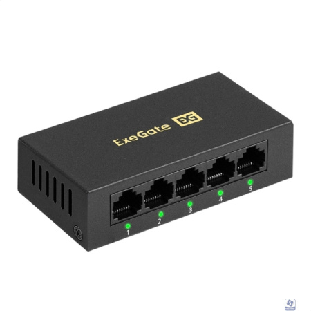 Exegate EX298689RUS Коммутатор неуправляемый ExeGate EDES-1005D (5-портовый UTP 10/100Mbps, металлический корпус, с функцией энергосбережения (EEE), настольный/настенный)