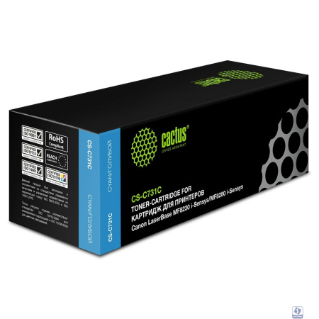 CACTUS Cartridge CS-C731C  Тонер Картридж  голубой для Canon LaserBase MF8230 i-Sensys/MF8280 i-Sensys (1800стр.)