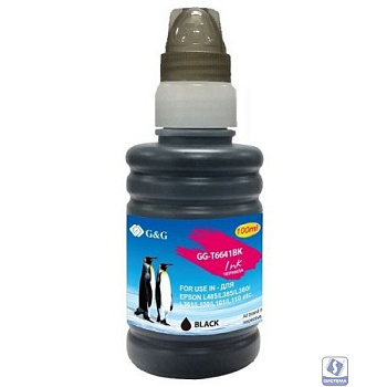 Чернила G&G GG-T6641BK черный100мл для Epson L100, L110, L120, L130, L132, L210, L222