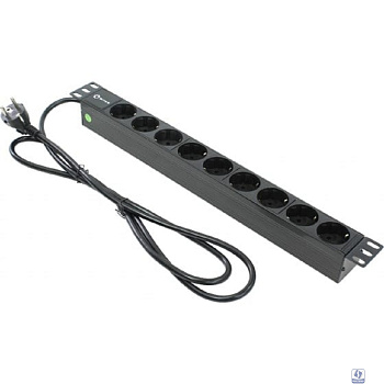 5bites PDU919P-02 Блок розеток 9S / PVC / 1U / 19" / 2M*3G*1.5MM2 / VDE