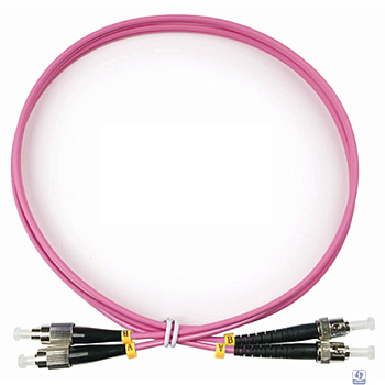 Cabeus FOP-50-OM4-FC-ST-1m Шнур оптический duplex FC-ST 50/125 mm OM4 1м LSZH