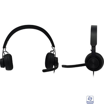 Наушники с микрофоном Logitech Zone Wired UC черный матовый 1.9м накладные USB оголовье (981-000875)