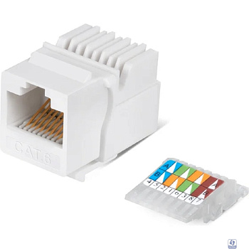 Cabeus KJ-RJ45-Cat.6-Toolless Вставка Keystone Jack RJ-45(8P8C), категория 6, без инструмента Toolless, белая