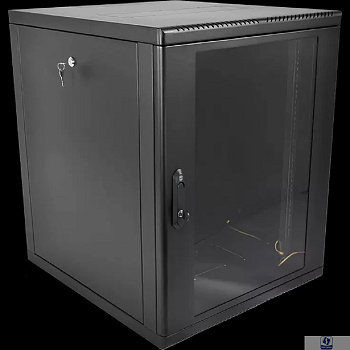 ЦМО Шкаф телекоммуникационный настенный разборный 15U (600 x 650) съемные стенки, дверь стекло, цвет черный (ШРН-М-15.650-9005)