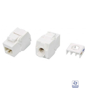 Hyperline KJ8-8P8C-C5e-180-TLS-WH Вставка Keystone Jack RJ-45(8P8C), категория 5e, тип 180 градусов, Toolless, белая