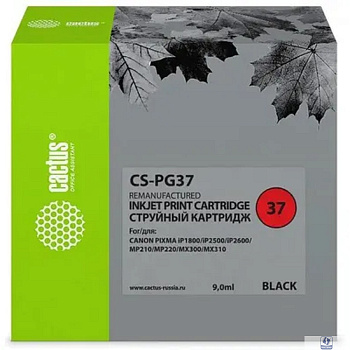 CACTUS PG37 Картридж CS-PG37 для Canon PIXMA iP1800/iP2500/iP2600, MP210/220, MX300/310