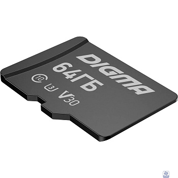 Micro SecureDigital 64GB Digma CARD30 V30 + adapter DGFCA064A03