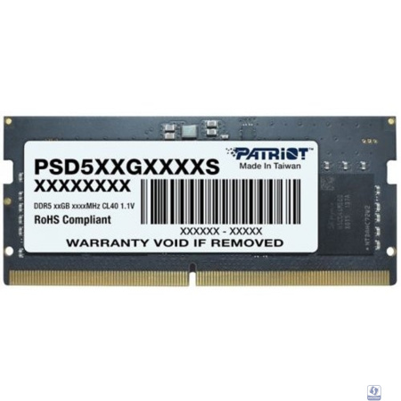 Patriot DDR5 SODIMM 8Gb 4800MHz  PSD58G480041S RTL PC5-38400 CL40  260-pin 1.1В single rank