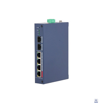 DAHUA DH-CHS4206-4ET-90 4-портовый PoE коммутатор управляемый 4 RJ45 10/100Мбит/с (PoE/PoE+/Hi-PoE), 2 SFP 1000Мбит/с (uplink);  PoE: порт 1 до 90Вт IP30, IK06; монтаж на DIN-рейку