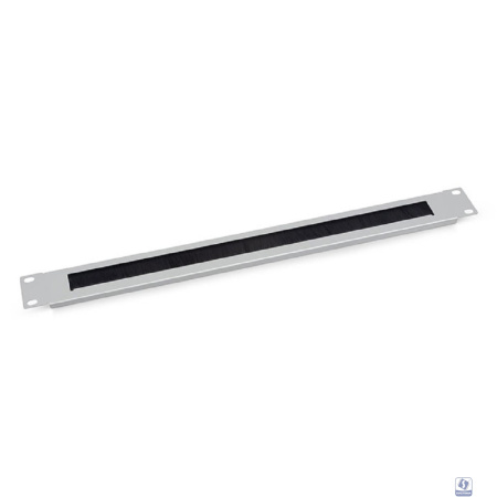 Cabeus SH-J004A-GY Кабельный органайзер горизонтальный 19" 1U, с щеточным вводом, металлический, цвет серый (RAL7035)