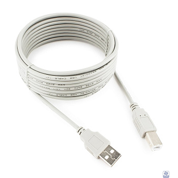 Cablexpert Кабель USB2.0 AM/BM, медь, Pro, 4.5м, серый, пакет (CC-USB2-AMBM-15-N)