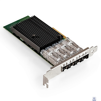 Exegate EX299016RUS Сетевой адаптер ExeGate EXE-X710-4SFP+ (PCI-E x8 v.3, порты 4x SFP+, Quad 10Gb/s, Server NIC Chipset Intel FTXL710)