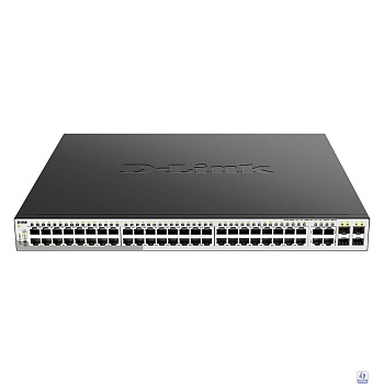 D-Link DGS-1210-52MP/F4A PROJ Управляемый L2 коммутатор с 48 портами 10/100/1000Base-T и 4 комбо-портами 100/1000Base-T/SFP (48 портов PoE 802.3af/at, PoE-бюджет 370 Вт)