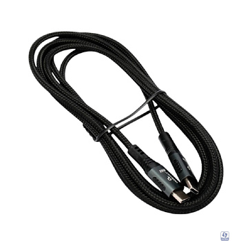 Cablexpert Кабель USB2.0 Type-C/Type-C, 5А, 240Вт, PD3.1/QC4.0, медь, оплетка, 2м, черный (CCP-USB2.0-240W-2M)