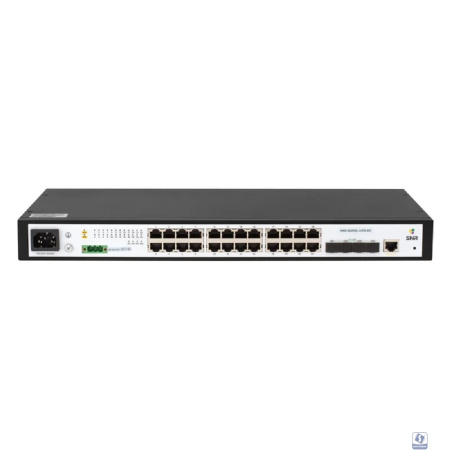 SNR SNR-S5210G-24TX-DC Управляемый коммутатор уровня 2+, 24 порта 10/100/1000Base-T, 4 порта 1/10G SFP+, встроенный БП ~220V AC, RPS 36-72V DC