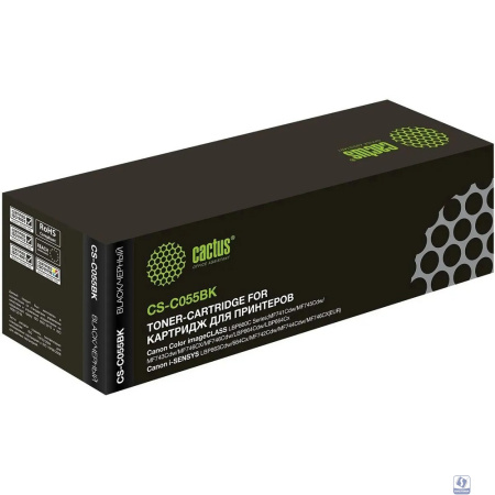 Картридж лазерный Cactus CS-C055BK черный (2300стр.) для Canon LBP663Cdw, LBP664Cx, MF746Cx, MF742Cd
