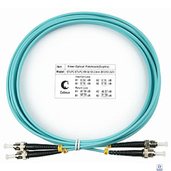 Cabeus FOP-50-ST-ST-3m Шнур оптический duplex ST-ST 50/125 mm OM3 3м LSZH
