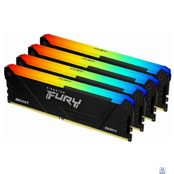 Kingston DDR4 DIMM 4x8GB 3600MHz KF436C17BB2AK4/32 Fury Beast RGB RTL Gaming PC4-28800 CL17 288-pin 1.35В kit single rank с радиатором Ret