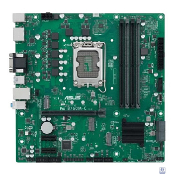 ASUS PRO B760M-C-CSM (Socket 1700, mATX, 4xDDR5(128GB), VGA/2*DP/HDMI, 1 x PCIe 4.0 x16, 4 x SATA 6Gb/s , 2xM.2, 2xUSB 3.2, 2xUSB 2.0)