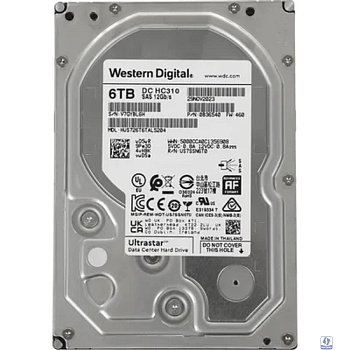 6Tb Western Digital Ultrastar DC HDD Server 7K6 (3.5’’, 6TB, 256MB, 7200 RPM, SAS 12Gb/s, 512E SE), HUS726T6TAL5204