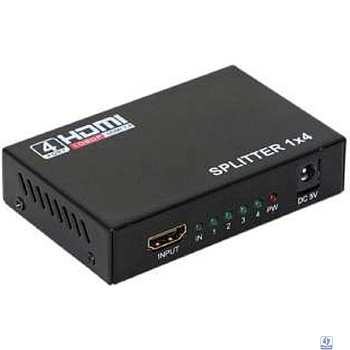 ORIENT HSP0104H, HDMI 4K Splitter 1->4, HDMI 1.4/3D, UHDTV 4K(3840x2160)/HDTV1080p/1080i/720p, HDCP1.2, внешний БП 5В/1А, метал.корпус (29986)