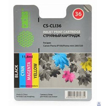 CACTUS CLI-36 Картридж струйный CS-CLI36 многоцветный для Canon Pixma 260 (11.8мл)