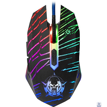 Проводная игровая мышь Defender Dark Agent GM-590L 6 кнопок,12800dpi [52590]
