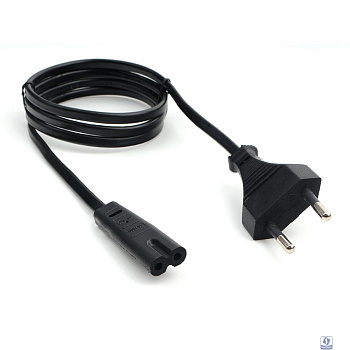 Кабель питания Cablexpert CEE 7/16-C7, 2х0.5мм2, 2.5A, 1м, черный, пакет (PC-184/2-1M)
