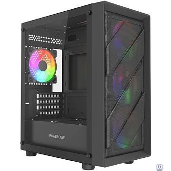 Powercase Mistral Micro EM21, Tempered Glass, 4x120mm FRGB fan, чёрный, mATX  (CMMEM21B-L4)