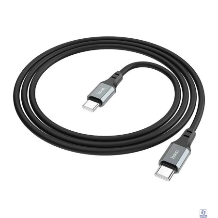 HOCO Кабель USB2.0 Hoco Type-C/Type-C, 3А, 60Вт, силиконовая оплетка, X86, 1м, черный, коробка