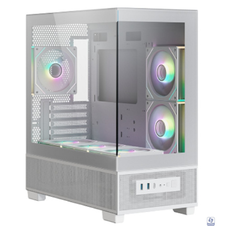 XASTRA Корпус Q500M 3ARGB-C10 White mATX/Aquarium/Screewless/ 3x120mm ARGB PWM FM fans/Argb+PWM HUB 10port/ Q500M-3FM12A-C10-WH