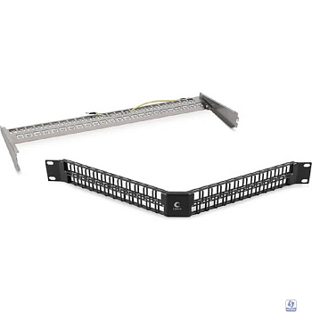 Cabeus PLBHD-48-CON-SH Угловая модульная патч-панель 19", 48 портов, 1U , для экранированных модулей, с задним кабельным организатором (без модулей)