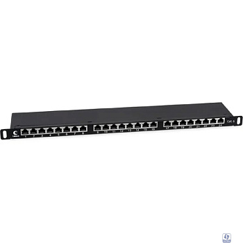 Cabeus PLHD-24-Cat.6-SH-Dual-0,5U Патч-панель высокой плотности 19" (0,5U), 24 порта RJ-45, категория 6, полностью экранированная, Dual IDC