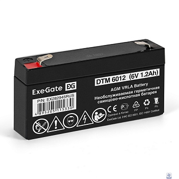 Exegate EX282945RUS Аккумуляторная батарея DTM 6012 (6V 1.2Ah, клеммы F1)