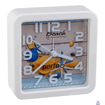 Perfeo Quartz часы-будильник "PF-TC-014", квадратные 10,5*10,5 см, ракушка