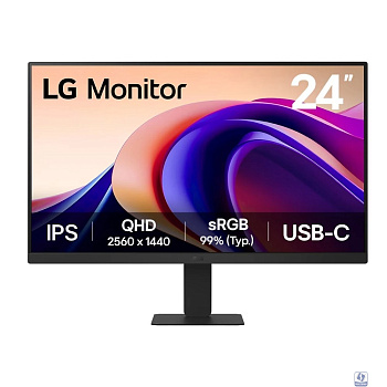 Монитор LG 23.8" UltraFine 24U631A-B черный IPS LED 16:9 HDMI матовая 1000:1 250cd 178гр/178гр 2560x1440 100Hz Quad 2K (1440p) USB 3.6кг
