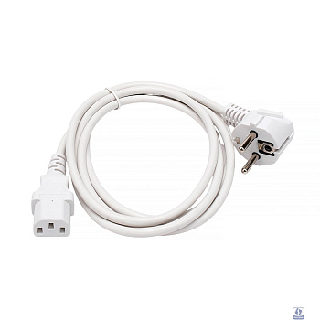 Кабель питания Cablexpert Schuko-C13, 3x0.5мм2, 6A, с заземлением, 1.8м, белый, пакет (PC-186W) (22859)