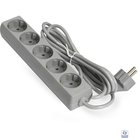 Exegate EX285820RUS Удлинитель ExeGate ECE-5-1.8G (5 евророзетки с заземлением, 1.8м, серый)
