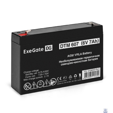 Exegate EX282951RUS Аккумуляторная батарея DTM 607 (6V 7Ah, клеммы F1)