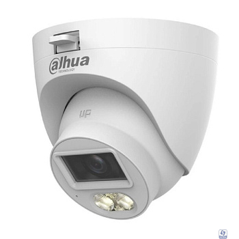 DAHUA DH-HAC-HDW1500CLQP-IL-A-0280B-S3 Уличная турельная HDCVI-видеокамера с интеллектуальной двойной подсветкой 5Мп, объектив 2.8мм, ИК 20м, LED 20м, IP67, корпус: пластик, быстрый монтаж