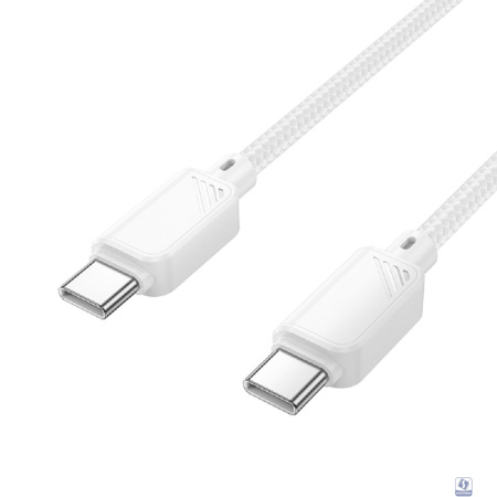 HOCO Кабель USB2.0 Hoco Type-C/Type-C, 3А, 60Вт, нейлоновая оплетка, X113, 1м, белый, коробка