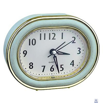 Perfeo Quartz часы-будильник "PF-TC-017", овальные 10,5*12,5 см, подсветка, зелёные