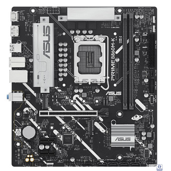 ASUS PRIME B860M-K (Socket 1851, mATX, 2xDDR5(128GB), DP/HDMI, 1xPCIe 4.0x16/2xPCIe 4.0x1, 1xLAN (2.5GbE), 4xSATA 6Gb/s, 2xM.2, 3xUSB 3.2, 3xUSB 2.0)