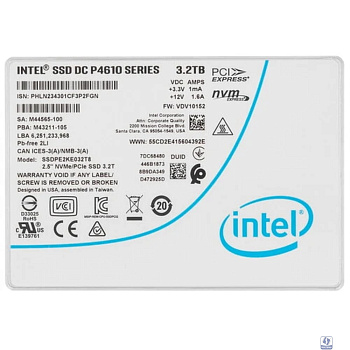 Накопитель SSD Intel P4610 Series PCI-E x4 3.2Tb SSDPE2KE032T807 DC P4610 2.5"